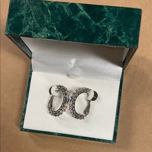 Suzanne Somers Silver and Purple Crystal Earrings